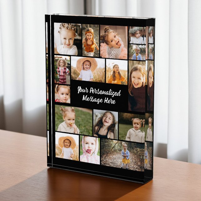 Bloque Para Fotos Modern Personalized 16 Photo Collage Photo Block (Subido por el creador)