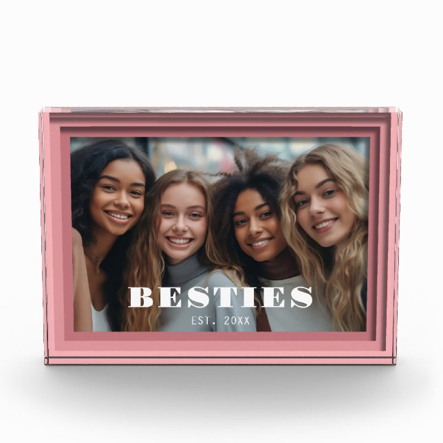 Bloque Para Fotos Modern Pink Besties Keepsake (Anverso)