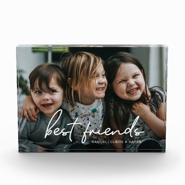 Bloque Para Fotos Modern script Best Friends Personalized Friendship (Anverso)