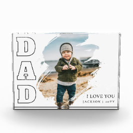 Bloque Para Fotos Modern White Cool Brushstroke  I Love You Dad