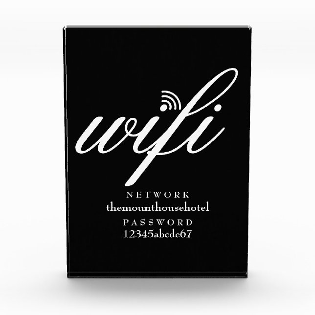 Bloque Para Fotos Modern Wifi Network and Password Sign (Anverso)