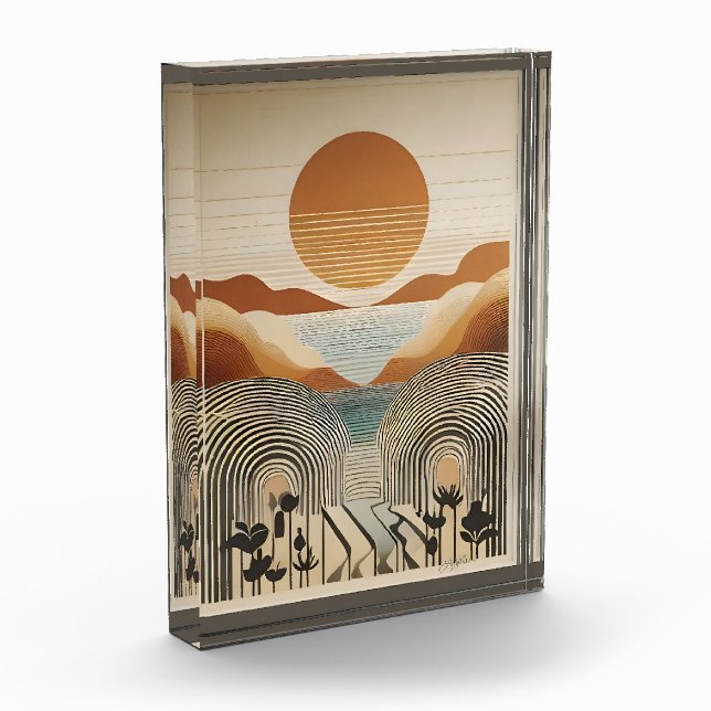 Bloque Para Fotos Moderna Art Spring Valley Lake Sunset (Izquierda)