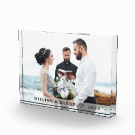 Bloque Para Fotos Moderna pareja Boda overlay & Names Photo Block