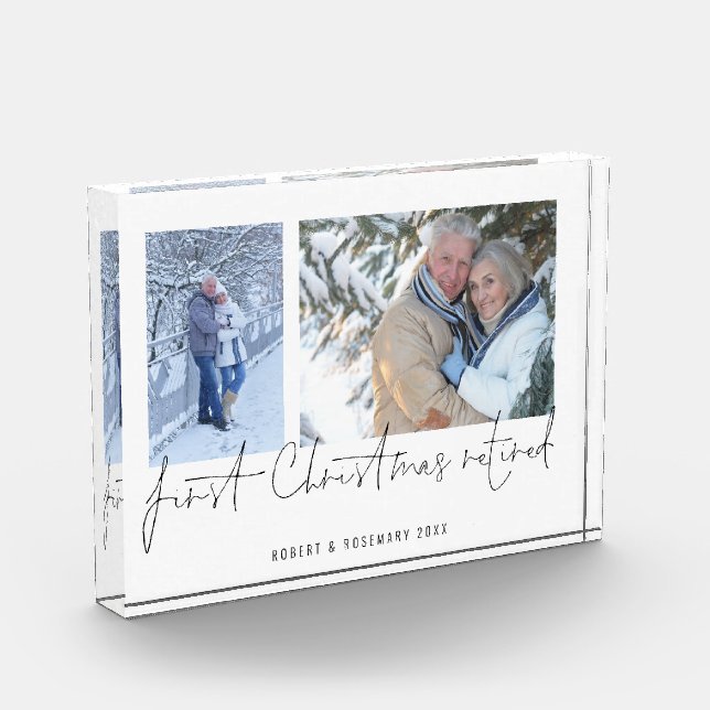 Bloque Para Fotos Moderno 2 Nombre de guión gráfico Primera Navidad  (Izquierda)