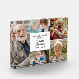 Bloque Para Fotos Moderno Personalizado Texto Memorial de 5 Collages