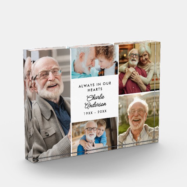 Bloque Para Fotos Moderno Personalizado Texto Memorial de 5 Collages (Izquierda)