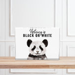Bloque Para Fotos Moderno Y Gracioso Panda Blanco Y Negro Con Cita<br><div class="desc">Moderno Y Gracioso Panda Blanco Y Negro Con Cita</div>