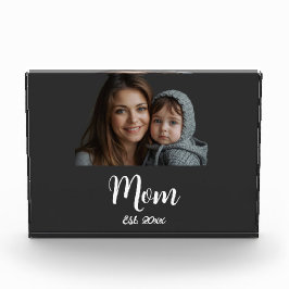 Bloque Para Fotos Mom Established Year Black Modern Script