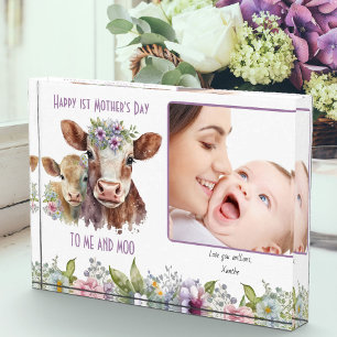 Bloque Para Fotos Mommy and Baby Cow Cow y Moo Mother's Day