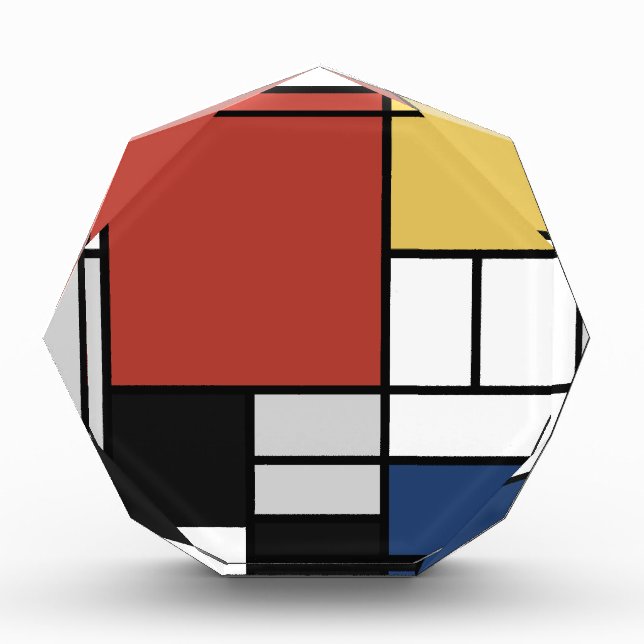 Bloque Para Fotos Mondrian Pintura de Plano Rojo Amarillo Azul Gris  (Anverso)