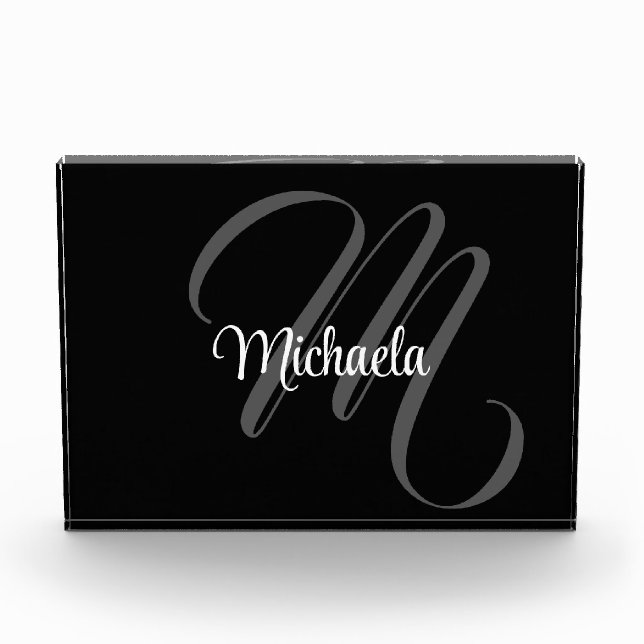 Bloque Para Fotos Monograma moderno minimalista nombre inicial (Anverso)