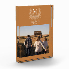 Bloque Para Fotos Monograma ruso Cobre personalizado inicial