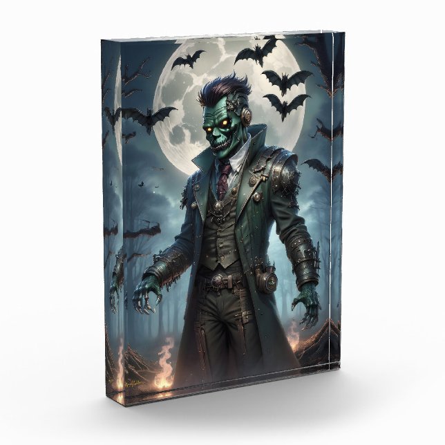 Bloque Para Fotos Monstruo de Frankenstein Steampunk de Halloween (Izquierda)