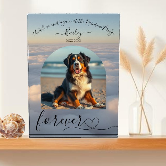 Bloque Para Fotos Monumento al Mascota Rainbow Bridge-Clouds (Rainbow Bridge-Clouds Pet Memorial Photo Block)