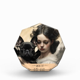 Bloque Para Fotos Monumento personalizado al Bulldog francés negro