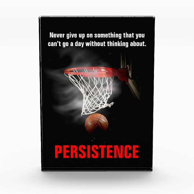 Bloque Para Fotos Motivación Inspiradora del baloncesto de persisten (Anverso)