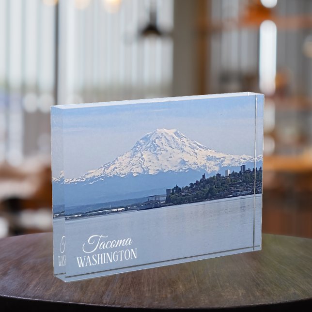 Bloque Para Fotos Mount Rainier and Puget Sound, Tacoma, Washington (In Situ)