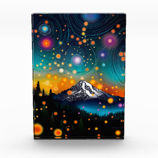 Bloque Para Fotos Mt. Rainier Starry Sky