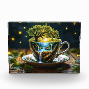 Bloque Para Fotos Mundo en miniatura de taza de té de fantasía casca