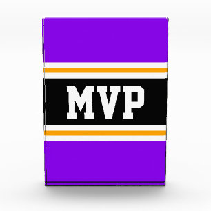 Bloque Para Fotos MVP Deportivo Divertido Morado Negro Blanco Naranj