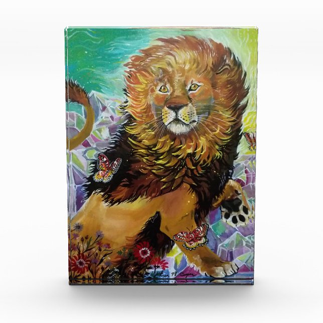Bloque Para Fotos Mystical Crystal Lion Pintando "Nuevos mundos" (Anverso)