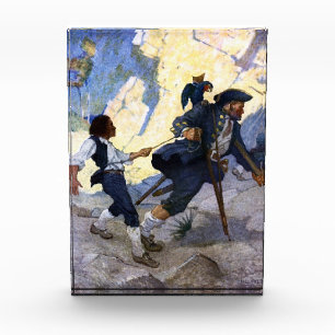 Bloque Para Fotos N. C. Wyeth Long John Silver y su Poster Parrot