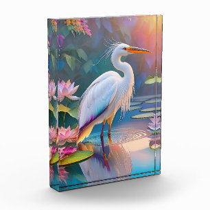 Bloque Para Fotos Naranja Billing White Heron Fantasy Bird