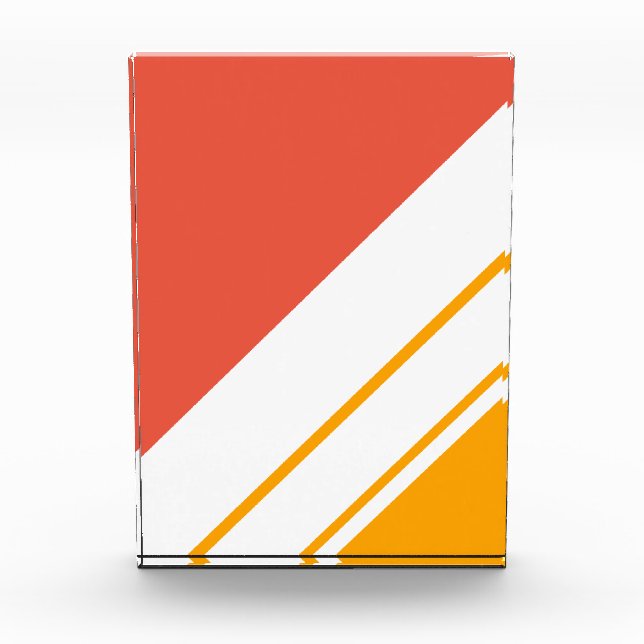 Bloque Para Fotos Naranja brillante Tiras de Carreras blanca amarill (Anverso)