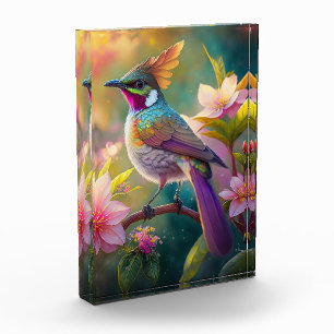 Bloque Para Fotos Naranja Creste Arco Iris Jay Fantasy Bird