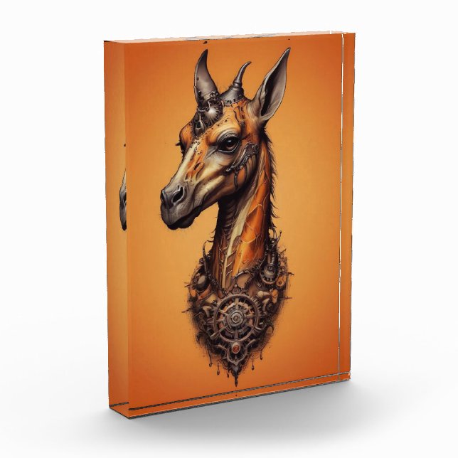 Bloque Para Fotos Naranja Steampunk Giraffe, (Izquierda)