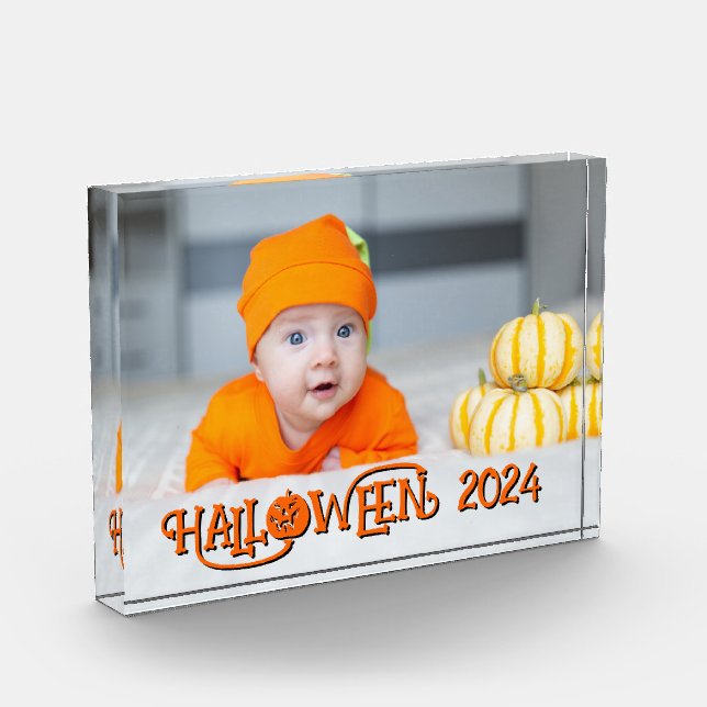 Bloque Para Fotos Naranja y Black Happy Halloween (Izquierda)