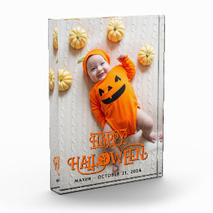 Bloque Para Fotos Naranja y Black Happy Halloween