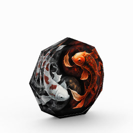 Bloque Para Fotos Naranja Y Blanco Afortunado Koi Pescado Arte Japon