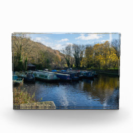 Bloque Para Fotos Narrowboats Moored at Salterhebble Basin