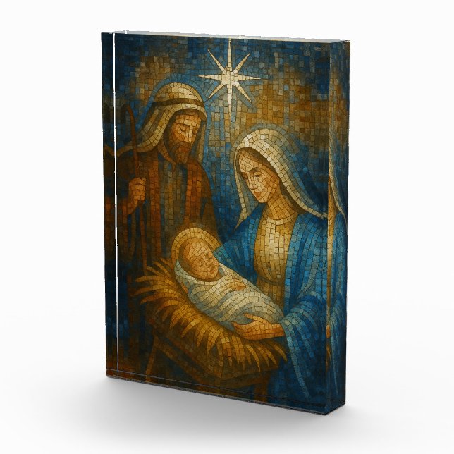 Bloque Para Fotos Nativity Stained Glass Mosaic | Holy Family  (Derecha)
