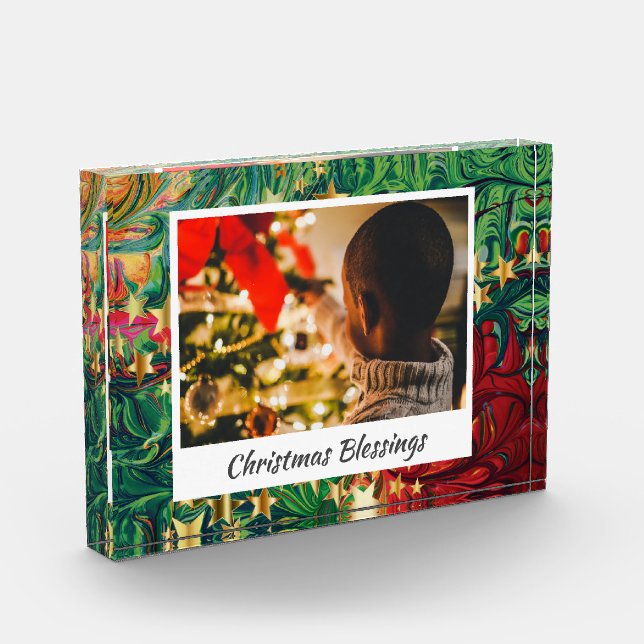 Bloque Para Fotos Navidades abstractos modernos  STARS Photo Keepsak (Izquierda)