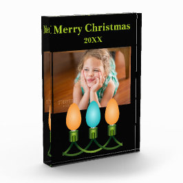 Bloque Para Fotos Navidades alumbran a trío Naranja y azul personali