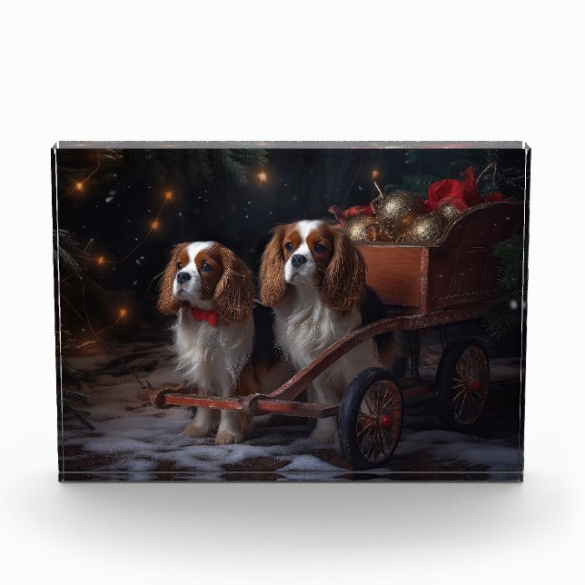 Bloque Para Fotos Navidades de Chesapeake Bay Terrier Snowy Sleigh (Anverso)