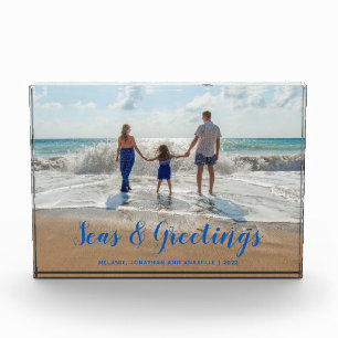 Bloque Para Fotos Navidades de playas de mar azul y saludos