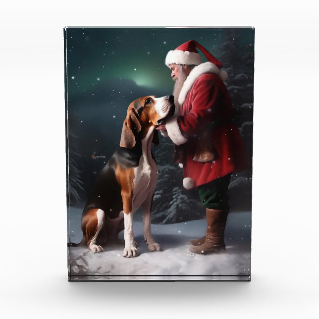 Bloque Para Fotos Navidades de Treeing Walker Coonhound Santa Claus (Anverso)