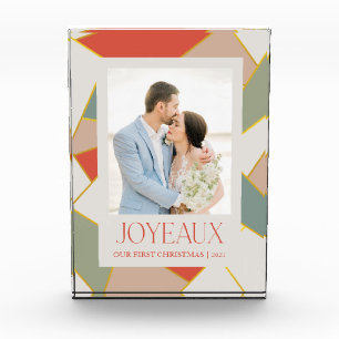 Bloque Para Fotos Navidades de vidrio templado recién casados con bl