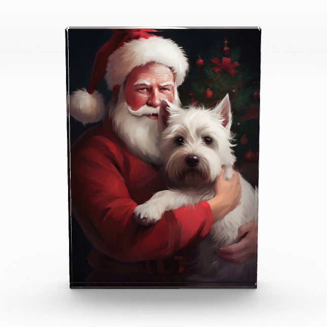 Bloque Para Fotos Navidades del West Highland White Terrier Santa Cl (Anverso)