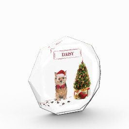 Bloque Para Fotos Navidades divertidos de Norfolk Terrier con árbol
