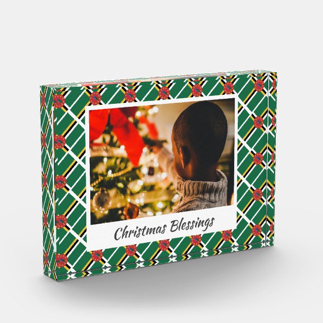 Bloque Para Fotos Navidades DOMINICA FLAG modernos Keepsake (Izquierda)