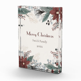 Bloque Para Fotos Navidades florales De Color Rojo Y Blanco personal