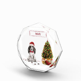Bloque Para Fotos Navidades graciosos de Cocker Spaniel con árbol