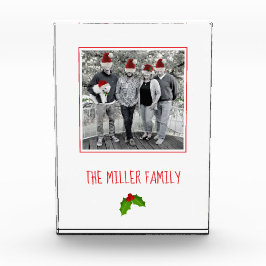 Bloque Para Fotos Navidades Holly Family Keepsake NOMBRE Diversión f