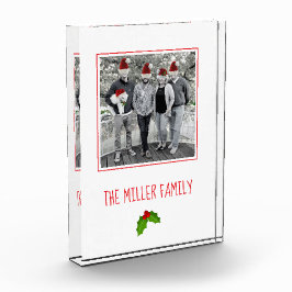 Bloque Para Fotos Navidades Holly Family Keepsake NOMBRE Diversión f