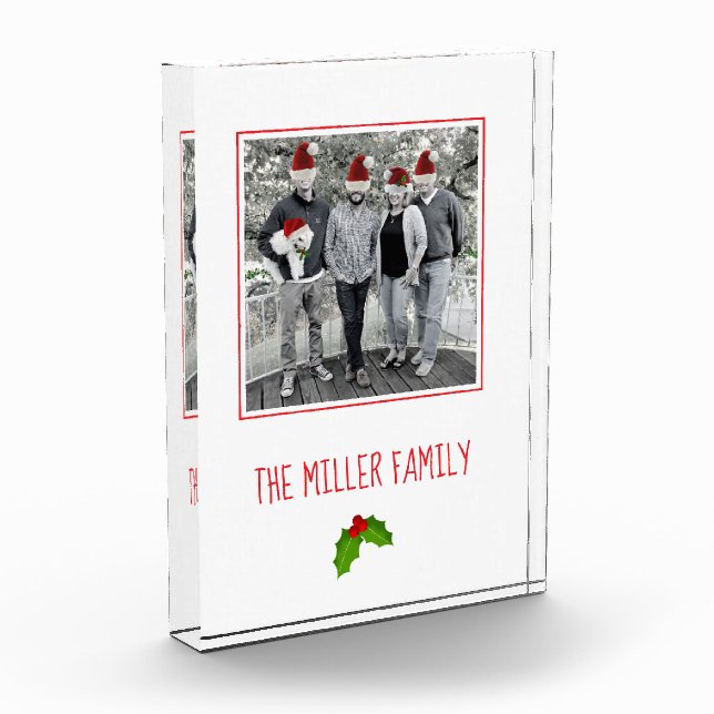 Bloque Para Fotos Navidades Holly Family Keepsake NOMBRE Diversión f (Izquierda)