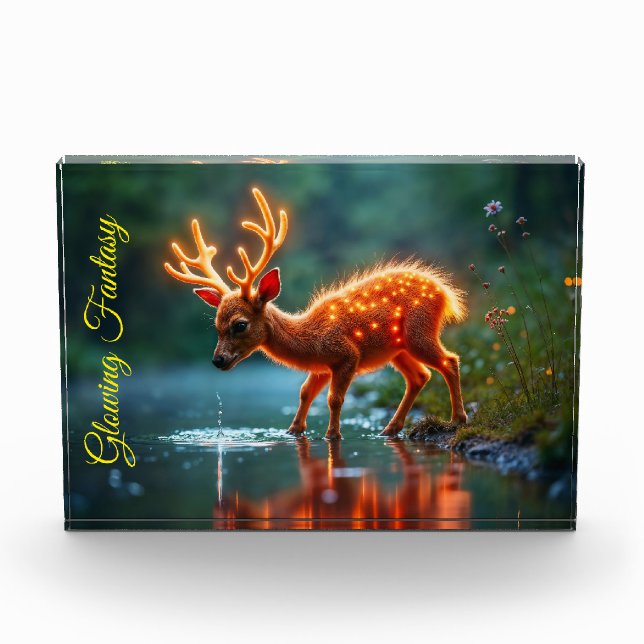 Bloque Para Fotos Navidades luces mágicas del arroyo de ciervos jóve (Anverso)